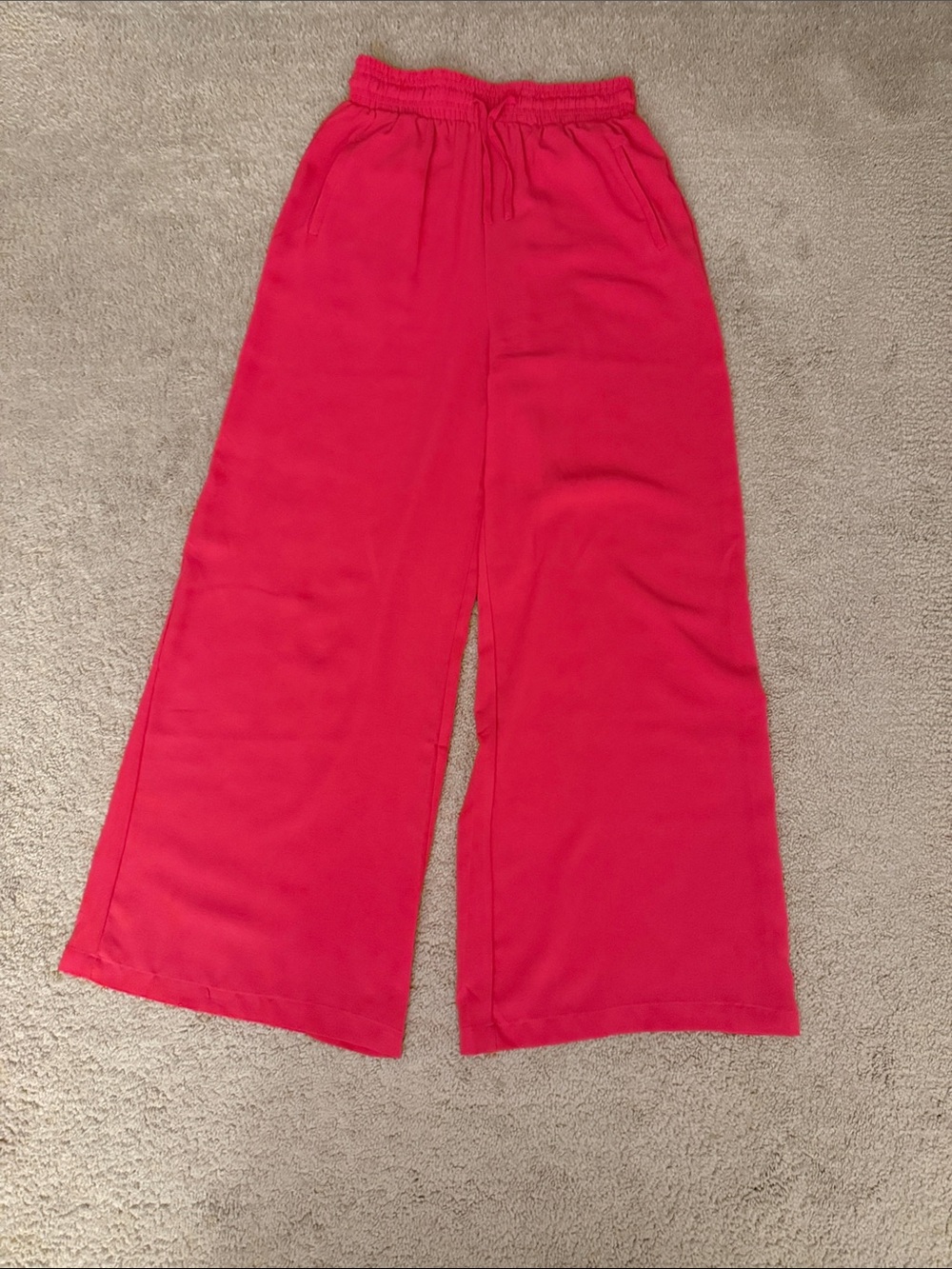 Wide-Leg Pull-On Pants - Bright Pink